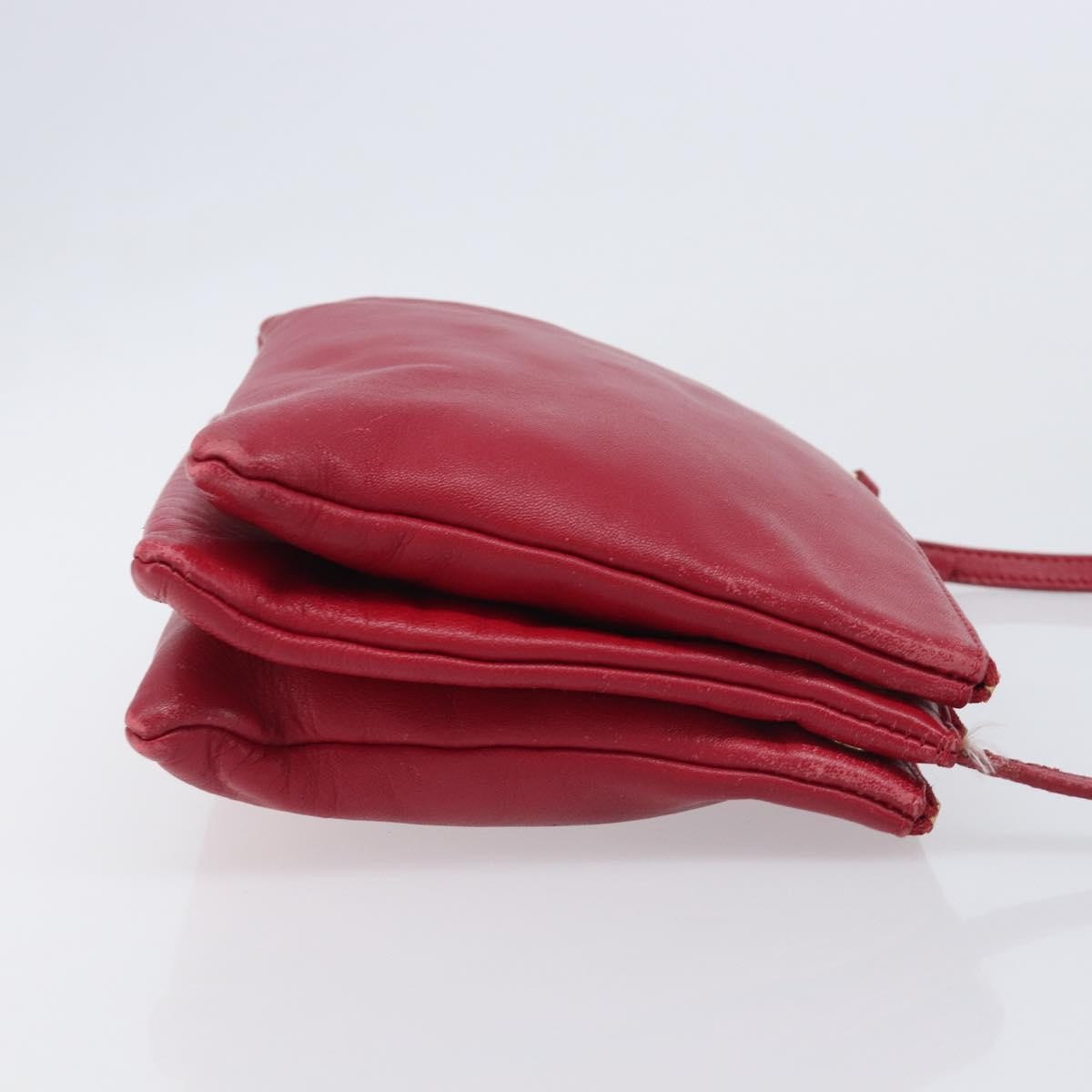 Celine Trio Leather, Red, Leather, Crossbody Bag