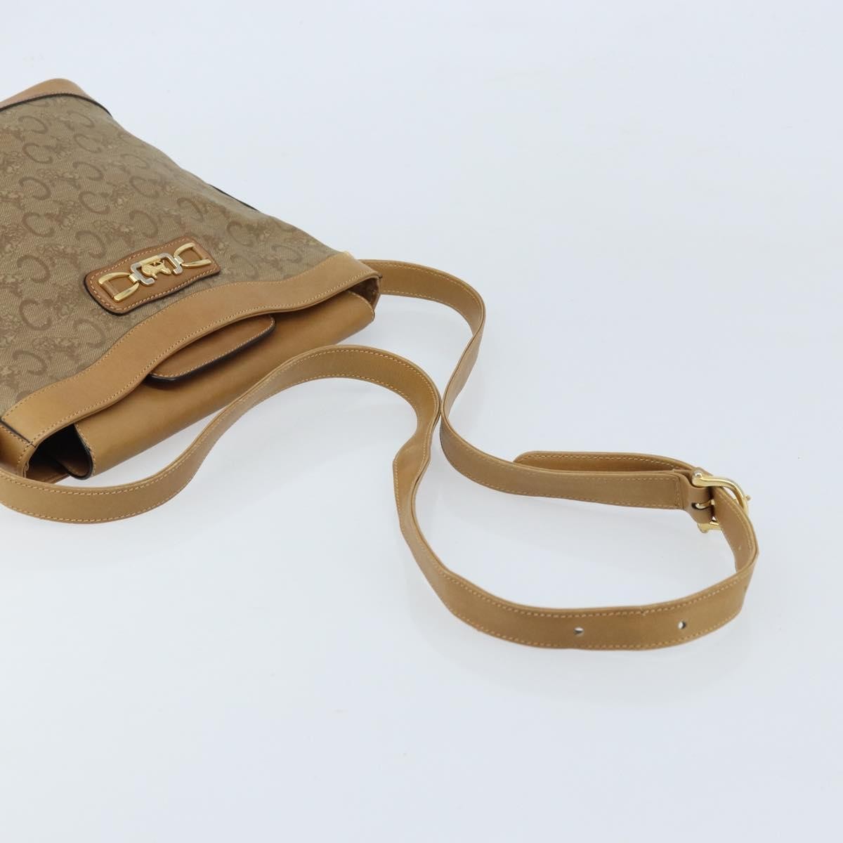 Celine C Sulky Canvas and Leather, Beige, Canvas, Shoulder Bag