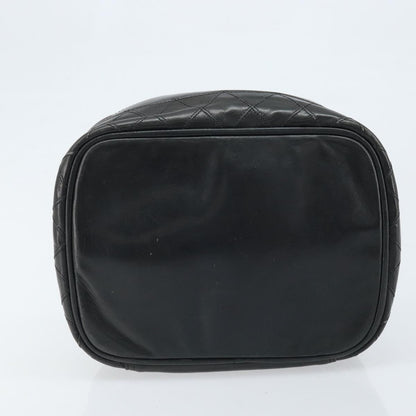 Fendi Vintage Cosmetic Case Pequin Canvas, Black, Leather, Clutch