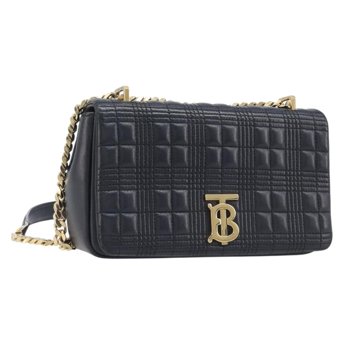 Burberry Lola Wallet on Chain Quilted Leather, Black, Leather, Crossbody Bag