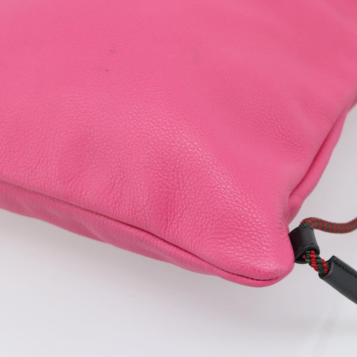 Gucci Logo Drawstring Printed Leather, Pink, Leather, Backpack