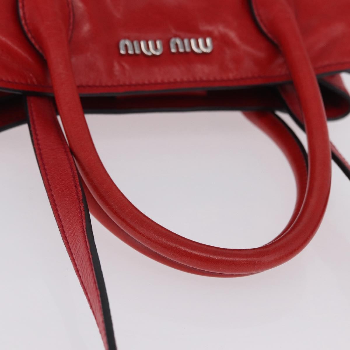 Miu Miu Convertible Vitello Shine, Red, Leather, Tote Bag