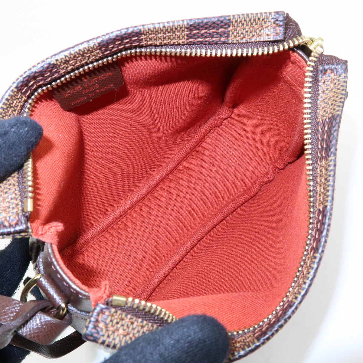 Louis Vuitton Trousse Make Up Damier, Brown, Canvas, Clutch