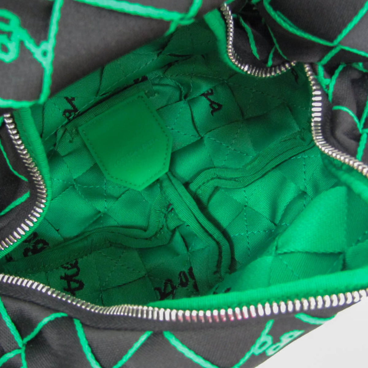 Bottega Veneta Double Knot Hobo Intrecciato Effect Jacquard, Multicolour, Nylon, Shoulder Bag