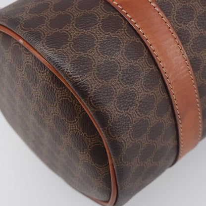 Celine Vintage Macadam Canvas and Leather, Brown, PVC, Handbag