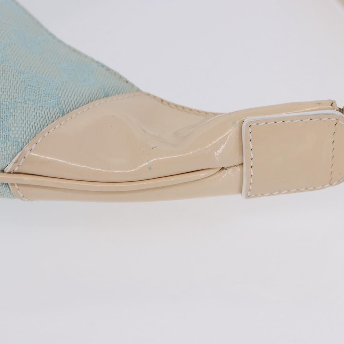 Gucci Vintage Zip Hobo GG Canvas and Patent, Blue, Canvas, Shoulder Bag