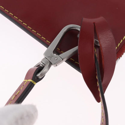 Louis Vuitton Neverfull Leather, Red, Leather, Clutch