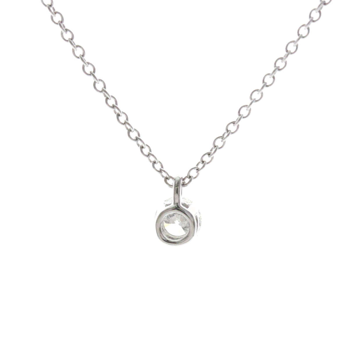 Tiffany & Co. Solitaire Pendant Platinum with Emerald Cut Diamond, Silver, Platinum, Necklace