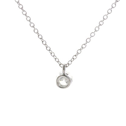 Tiffany & Co. Solitaire Pendant Platinum with Emerald Cut Diamond, Silver, Platinum, Necklace