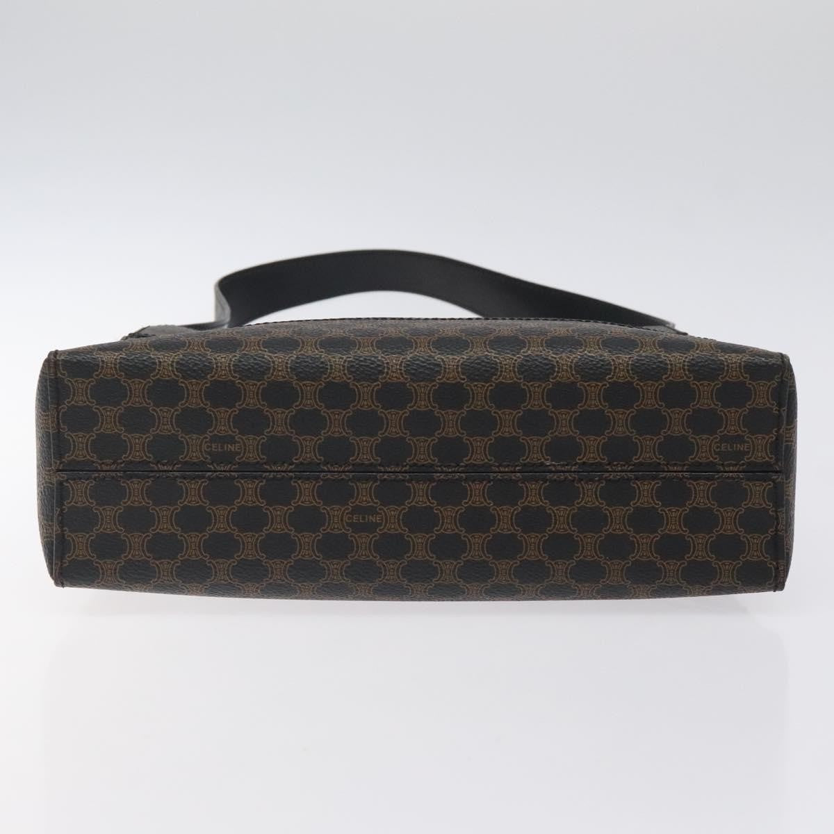 Celine Vintage Macadam Canvas and Leather, Black, Canvas, Shoulder Bag