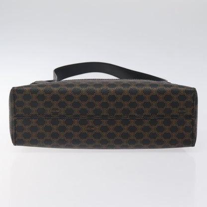 Celine Vintage Macadam Canvas and Leather, Black, Canvas, Shoulder Bag