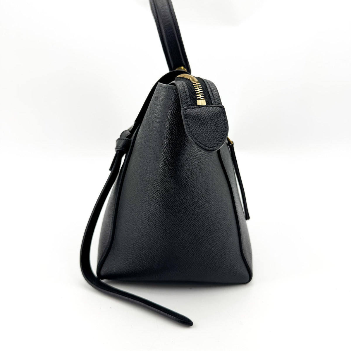 Celine Belt Calfskin, Black, Leather, Handbag