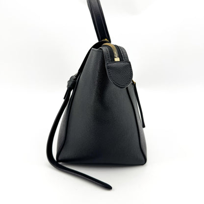 Celine Belt Calfskin, Black, Leather, Handbag