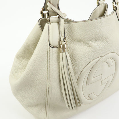 Gucci Soho Leather, Beige, Leather, Shoulder Bag