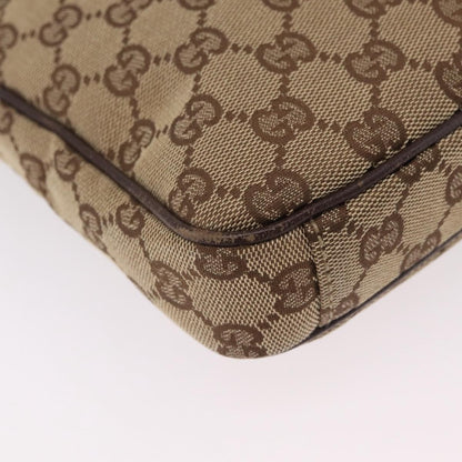 Gucci Double Front Pocket GG Canvas, Beige, Canvas, Crossbody Bag