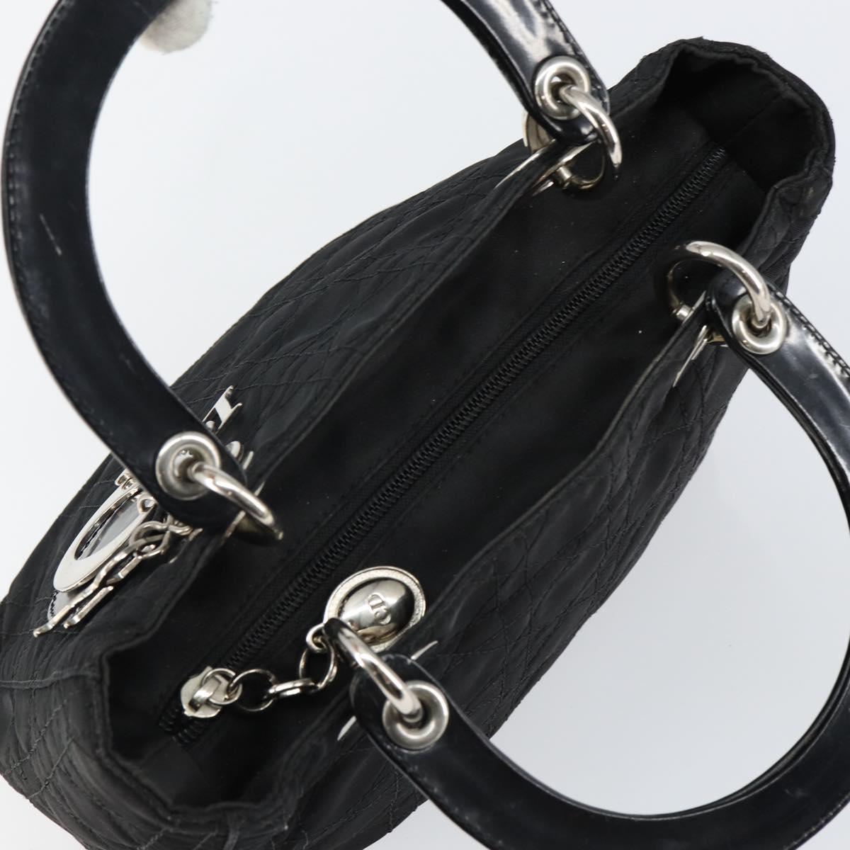 Christian Dior Vintage Lady Dior Bag Cannage Quilt Nylon, BLACK, NYLON, Handbag