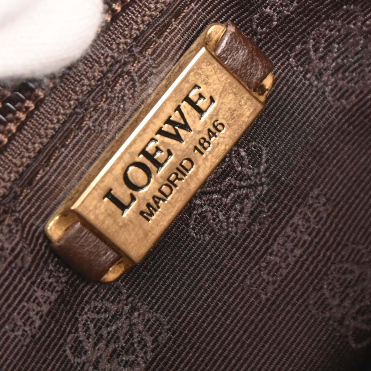 Loewe Anagram Leather, Brown, Leather, Handbag