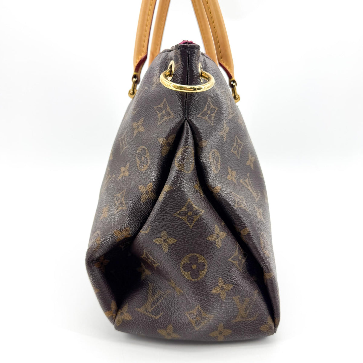 Louis Vuitton Pallas Monogram Canvas with Leather, Brown, Canvas, Tote Bag