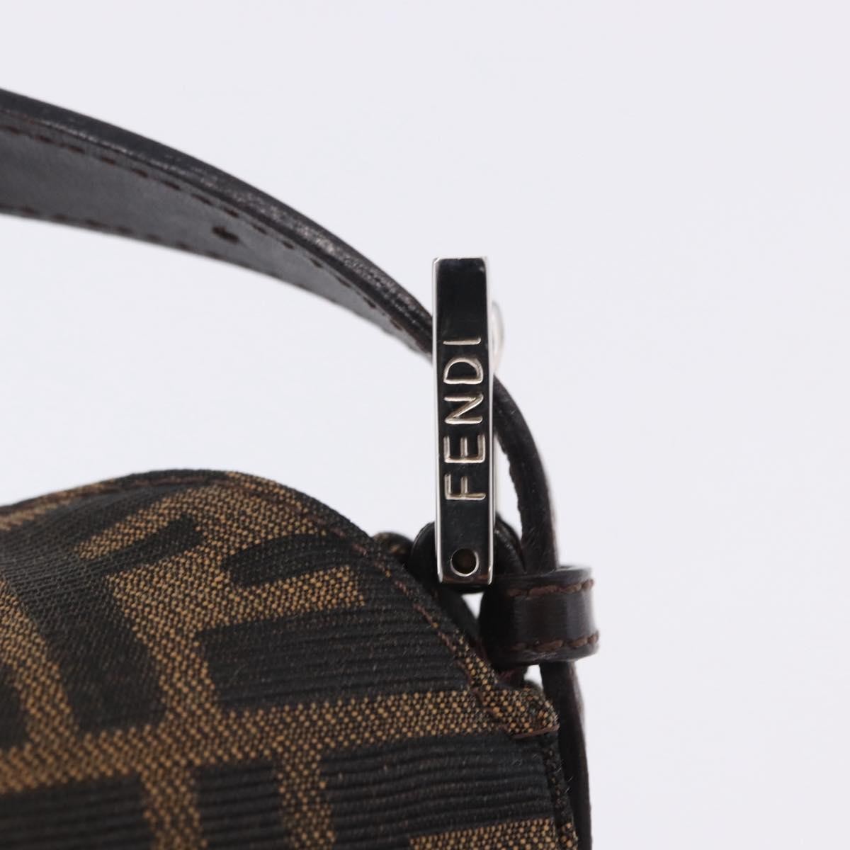 Fendi Baguette Pochette Zucca Canvas, Brown, Canvas, Clutch