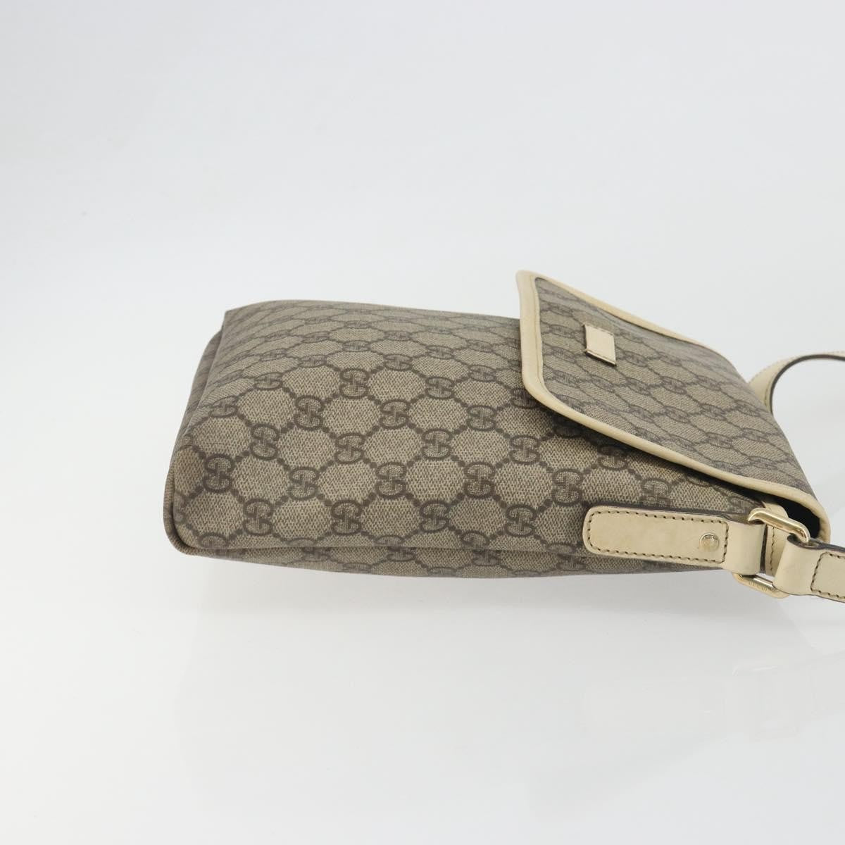 Gucci Flap Messenger GG Coated Canvas, Beige, Canvas, Shoulder Bag
