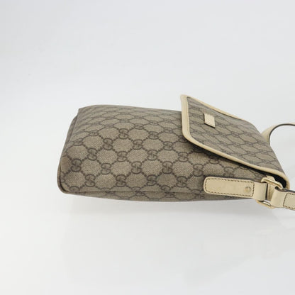 Gucci Flap Messenger GG Coated Canvas, Beige, Canvas, Shoulder Bag