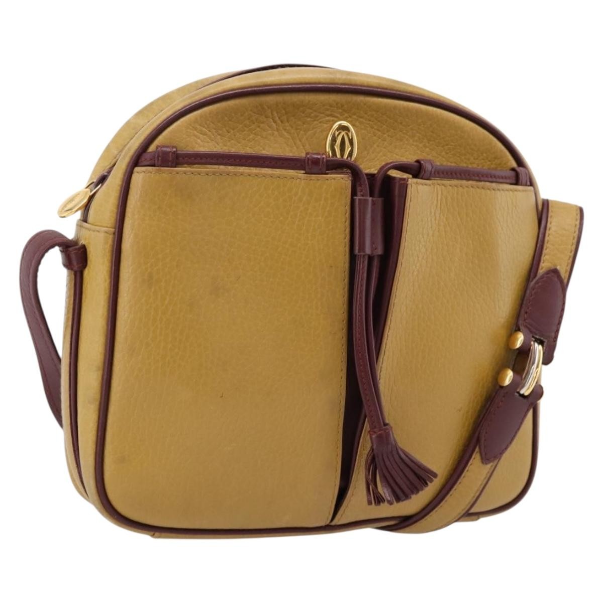 Cartier Tasseled Must de Cartier Leather, Beige, Leather, Shoulder Bag