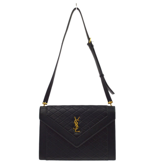 Saint Laurent Gaby Envelope Satchel Quilted Leather, Black, Leather, Handbag
