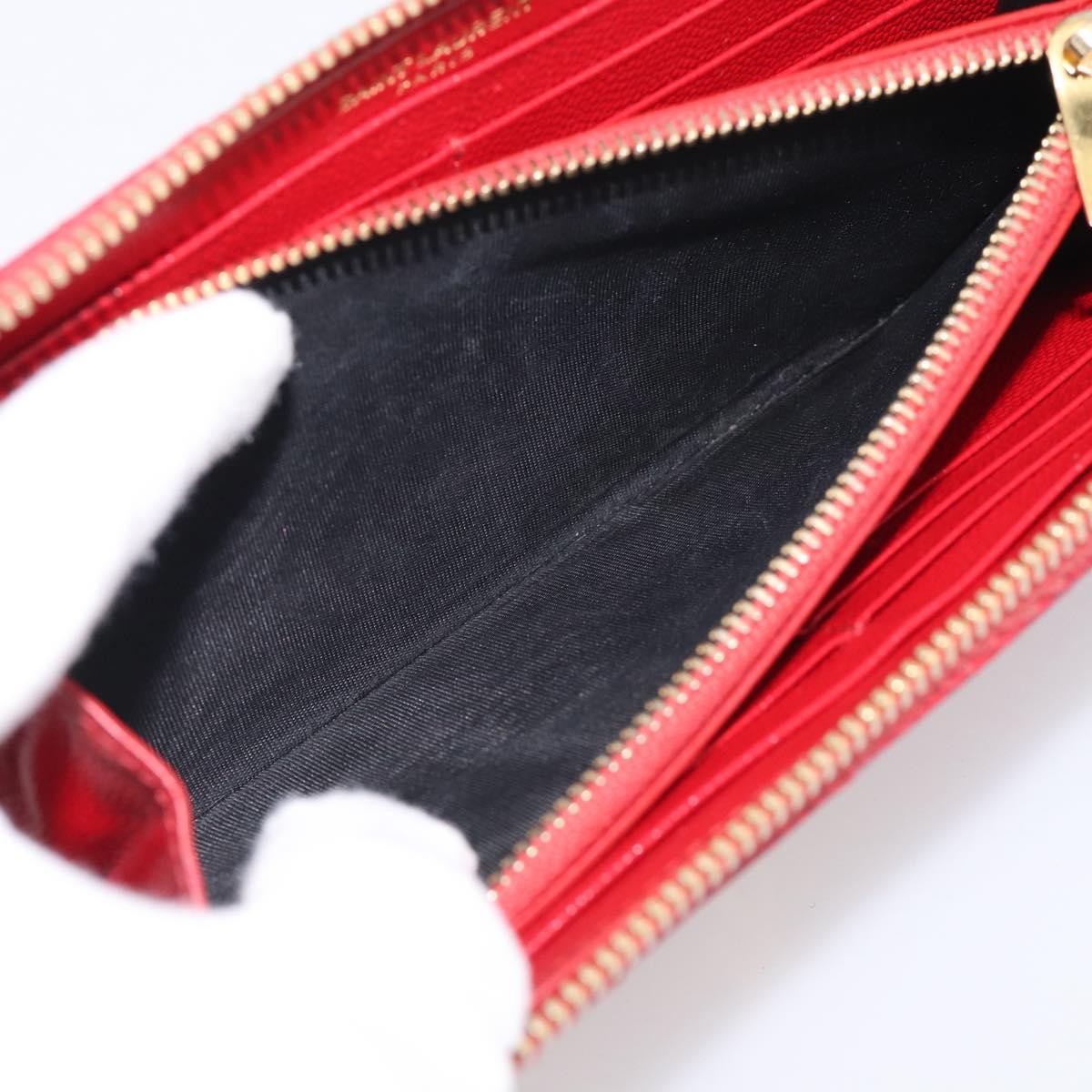 Saint Laurent Loulou Zip Around Matelasse Chevron Leather, Red, Leather, Wallet