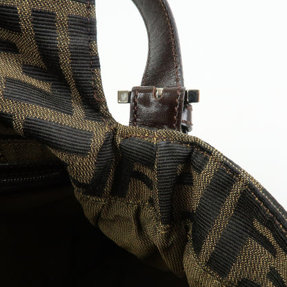 Fendi Zucchino Mamma Baguette Canvas, Brown, Canvas, Shoulder Bag