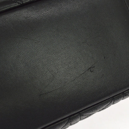 Christian Dior black cannage Leather, Black, Leather, Shoulder Bag