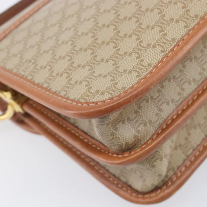 Celine Macadam Shoulder Canvas, Beige, Canvas, Crossbody Bag