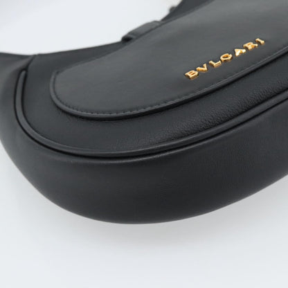Bvlgari Serpenti Ellipse Leather, Black, Leather, Shoulder Bag