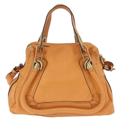 Chloe Paraty Top Handle Leather, Orange, Leather, Handbag