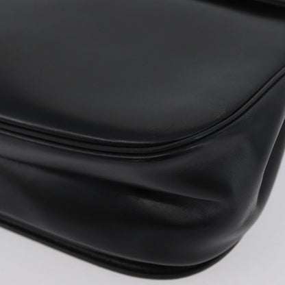 Christian Dior Vintage CD Logo Leather, Black, Leather, Shoulder Bag