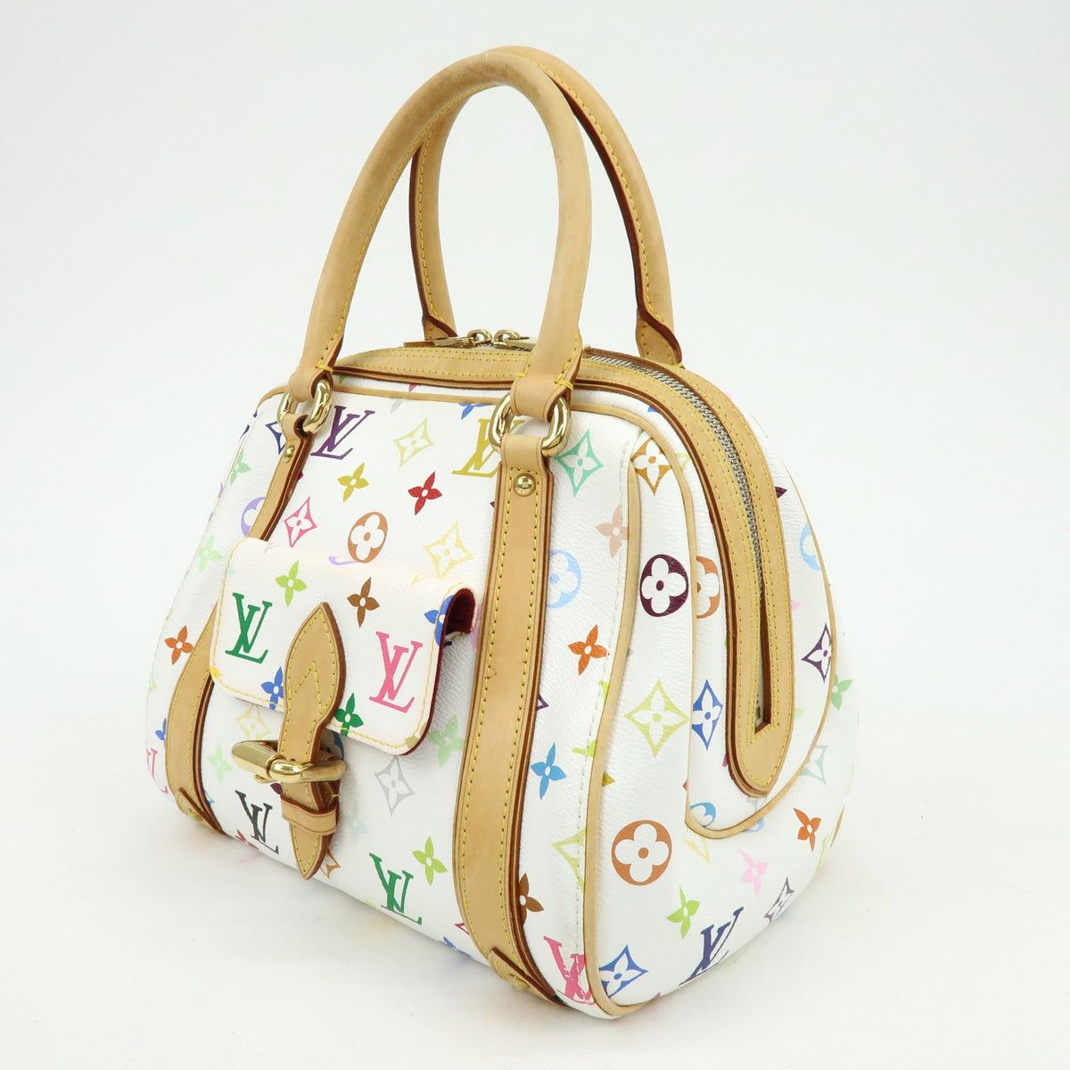 Louis Vuitton Priscilla Monogram Multicolor, White, Canvas, Handbag