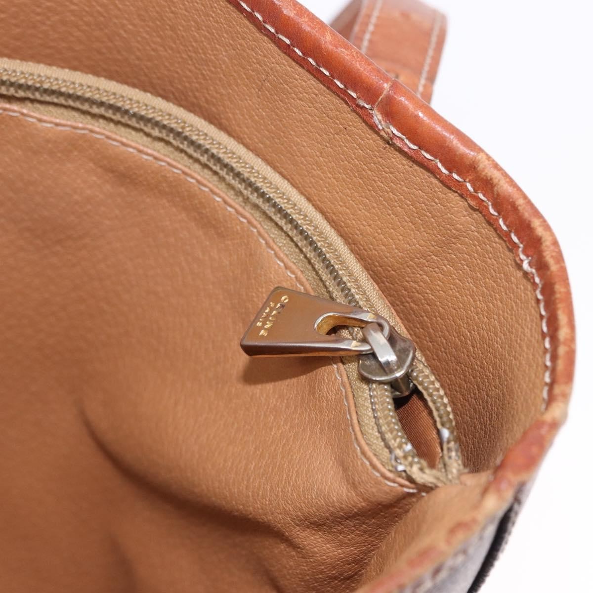 Celine Vintage Macadam Canvas, Brown, Canvas, Handbag