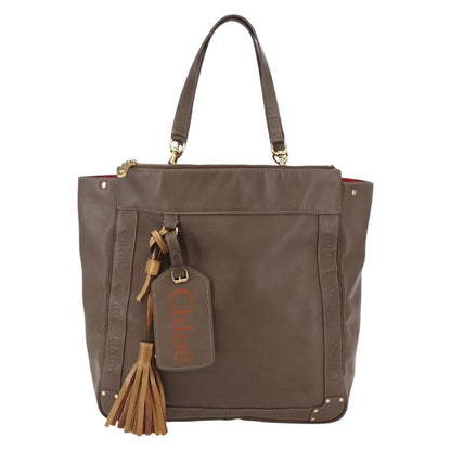 Chloe Eden Leather, Brown, Leather, Tote Bag