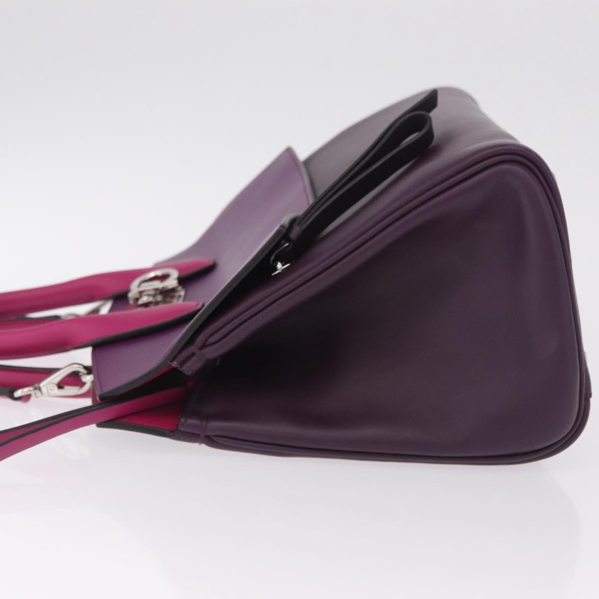 Salvatore Ferragamo Studio Satchel Leather, Purple, Leather, Handbag