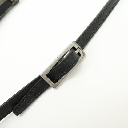 Gucci Horsebit Slim GG Denim with Leather, Black, Leather, Shoulder Bag