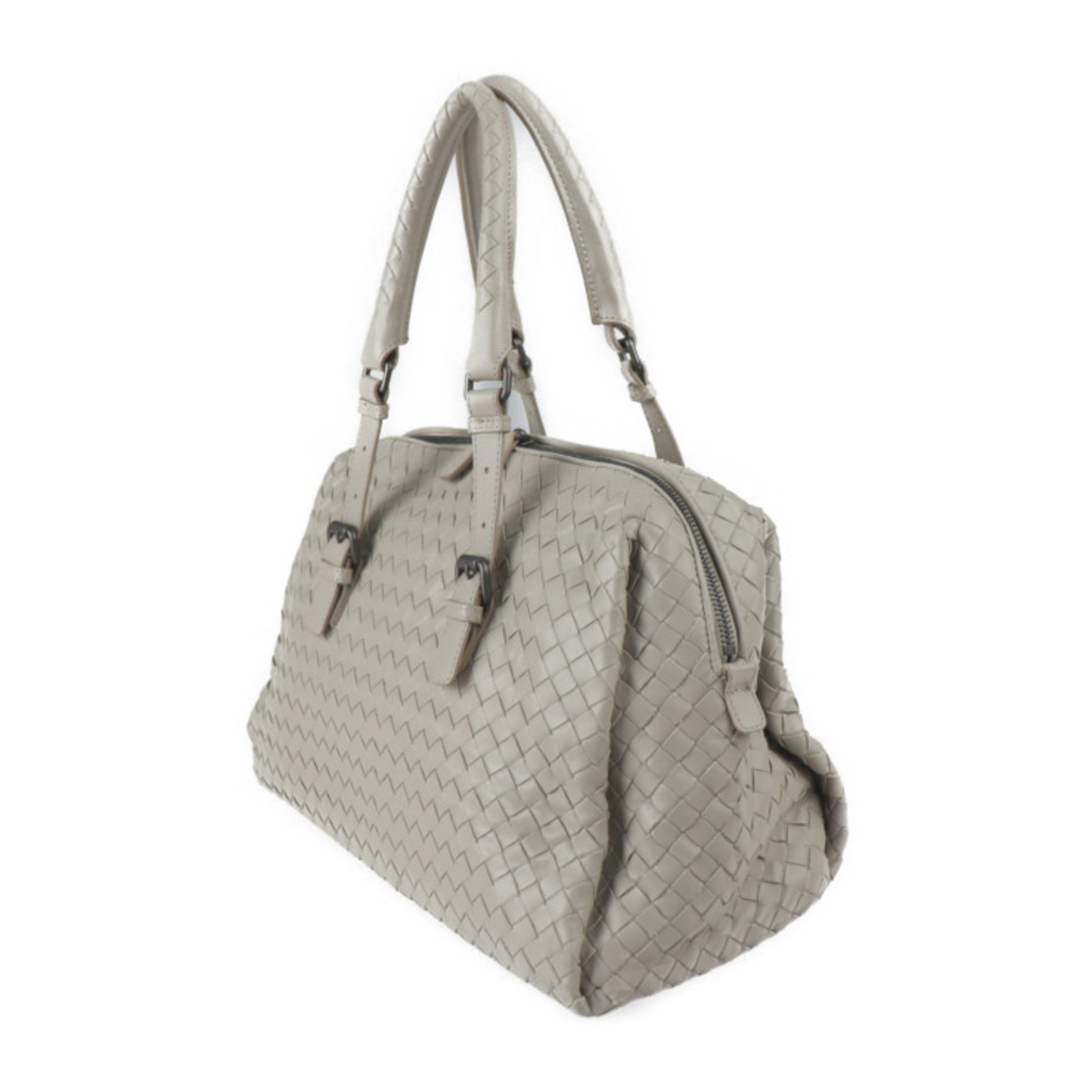 Bottega Veneta Intrecciato, Grey, Leather, travel