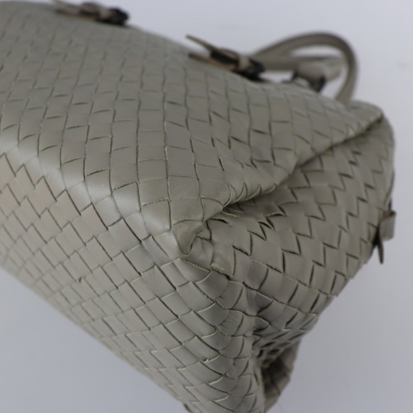 Bottega Veneta Intrecciato, Grey, Leather, travel