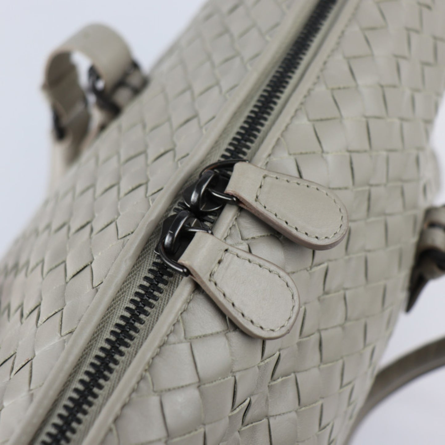 Bottega Veneta Intrecciato, Grey, Leather, travel