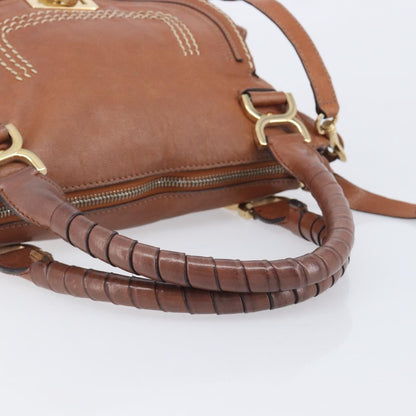 Chloe Marcie Satchel Leather, Brown, Leather, Handbag
