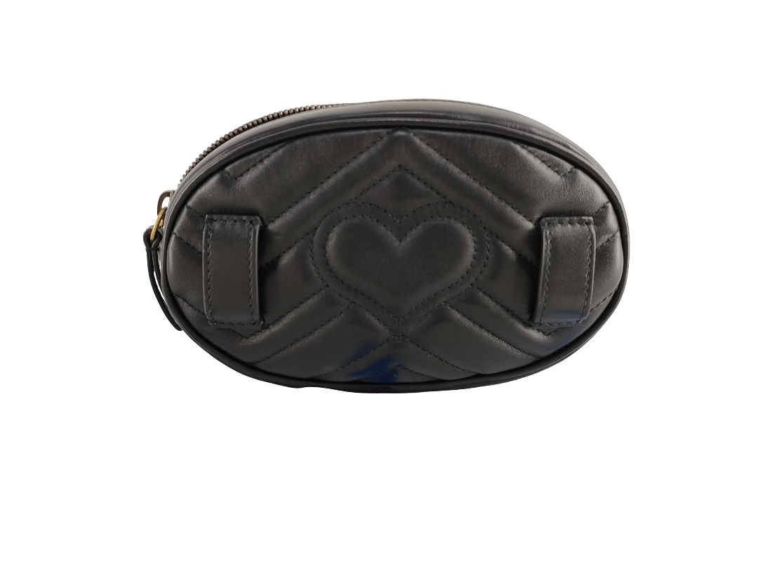 Gucci Gucci Marmont Black leather, BLACK, LEATHER, Clutche & pouche