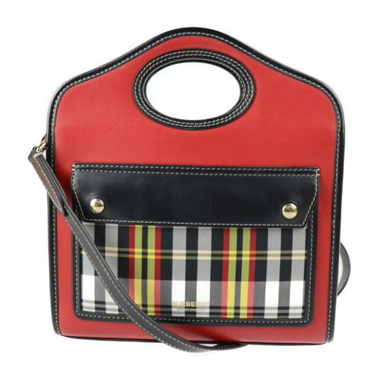 Burberry Mini Pocket Bag, Red, Leather, handbag