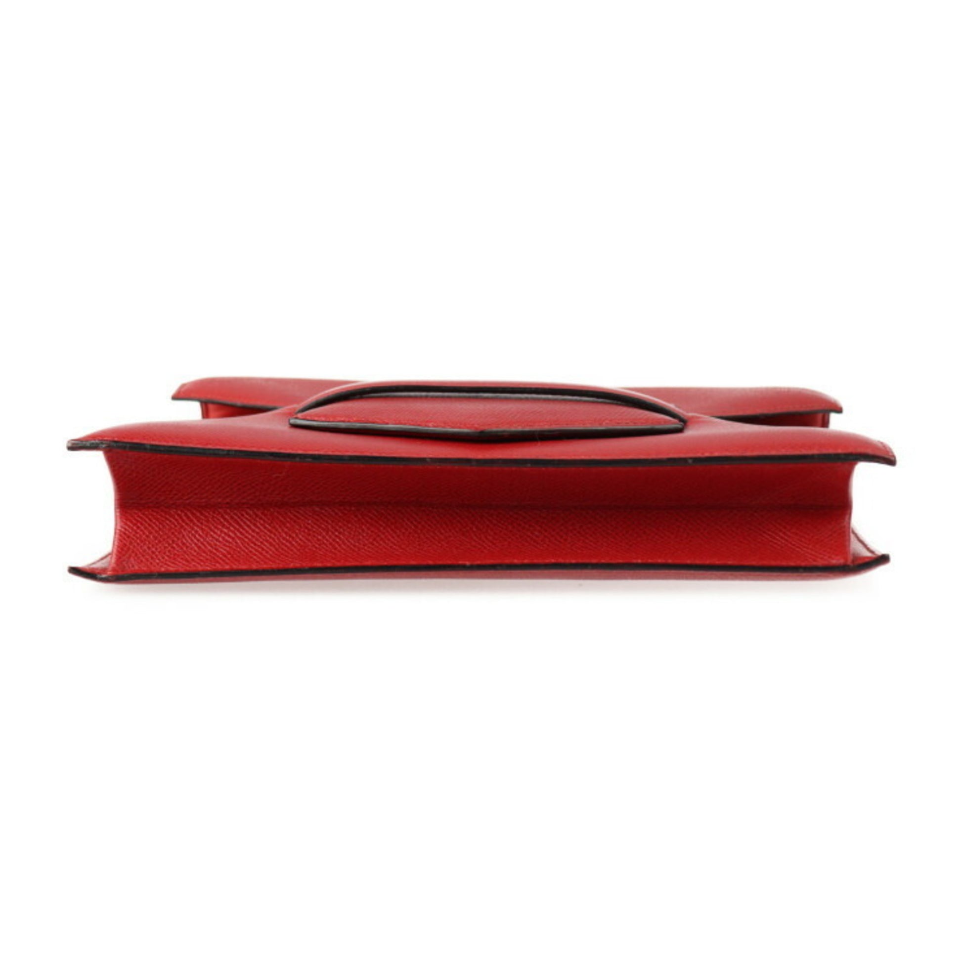 Hermès Faco, Red, Leather, clutch