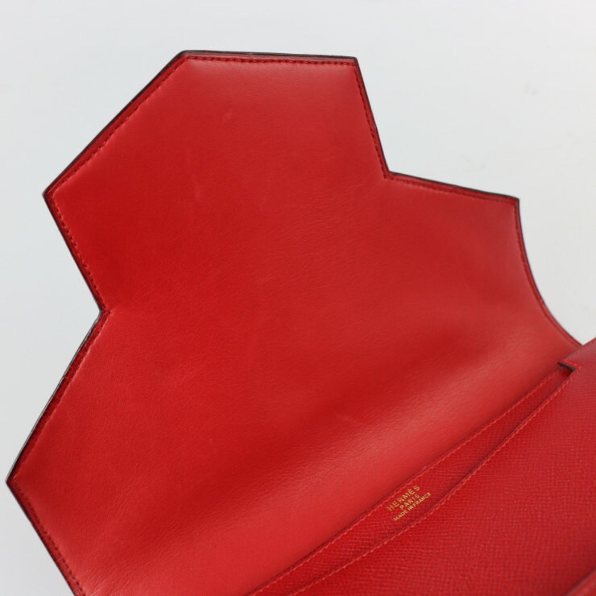 Hermès Faco, Red, Leather, clutch