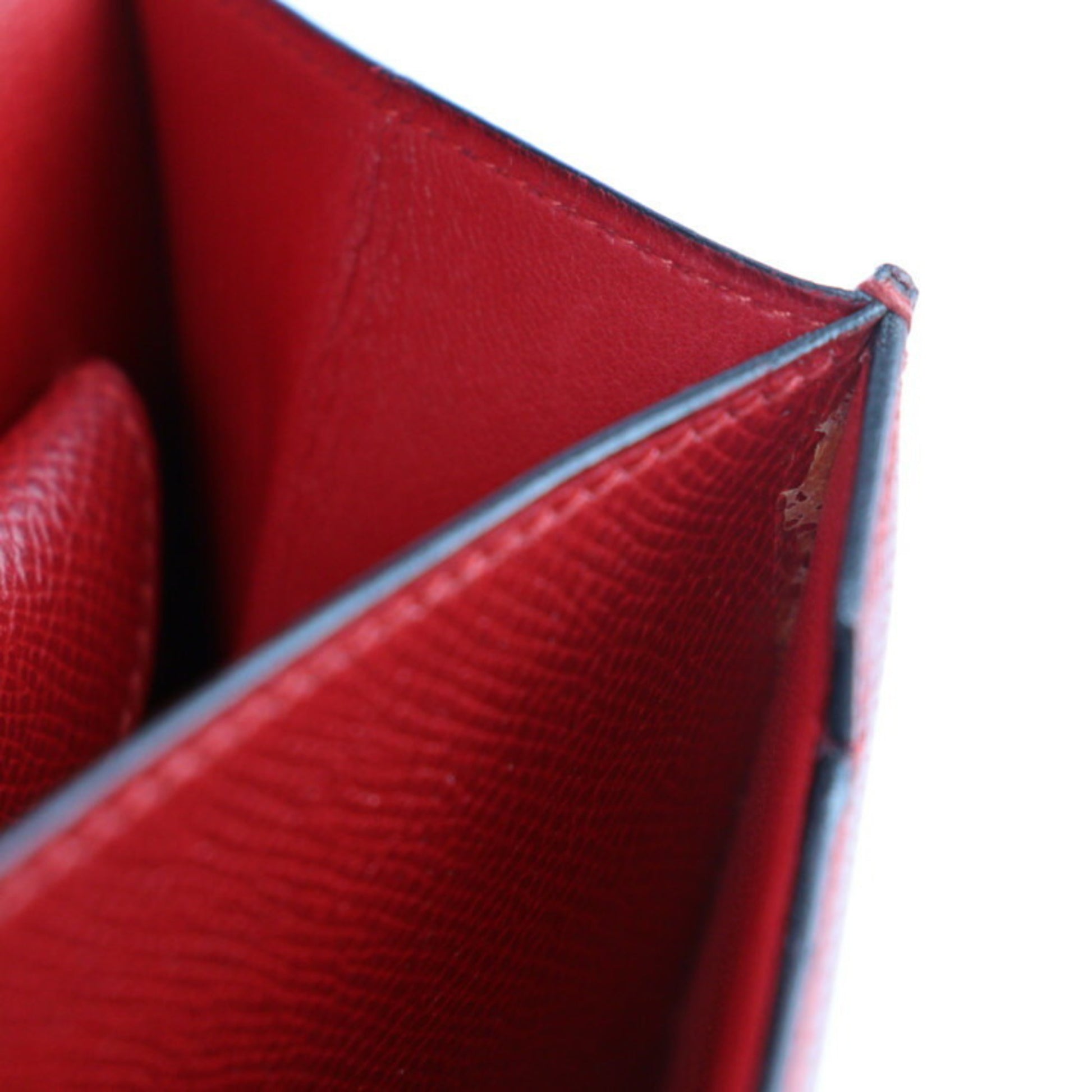 Hermès Faco, Red, Leather, clutch
