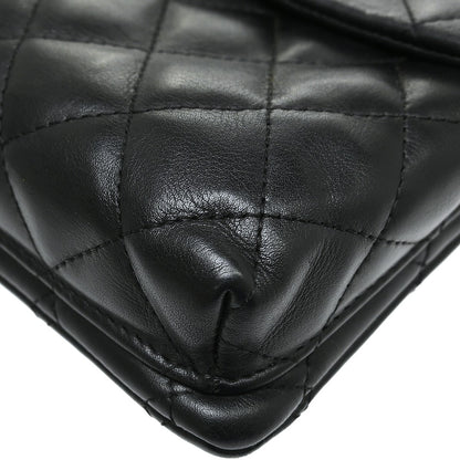 Chanel Cambon Flap Calfskin, Black, Leather, Shoulder Bag