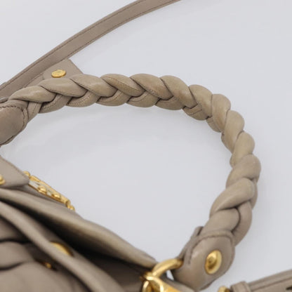 Miu Miu Coffer Hobo Matelasse Leather, Beige, Leather, Handbag